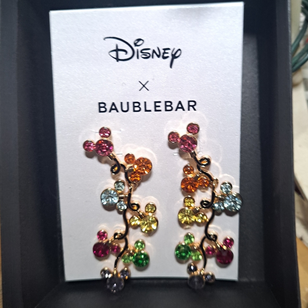NWT BAUBLEBAR Multi Colored Mickey Chandelier Earrings
